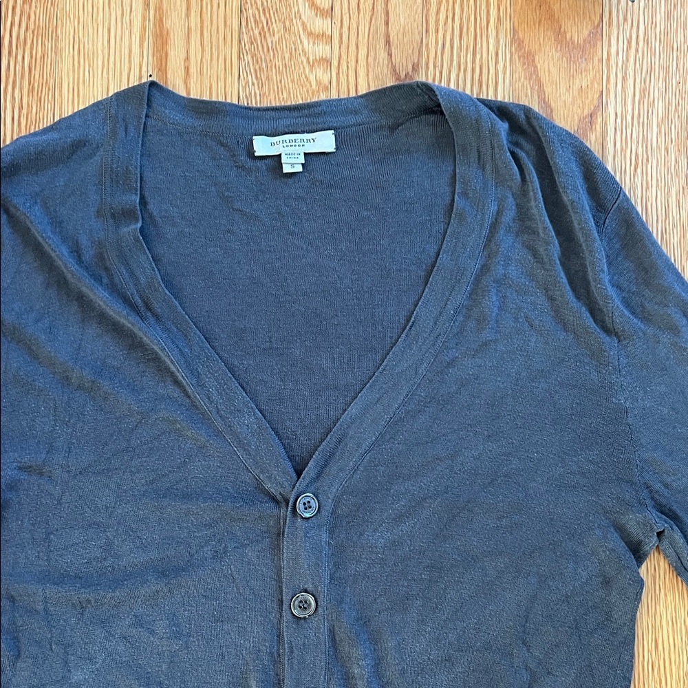 Authentic Burberry Charcoal Cardigan Sweater